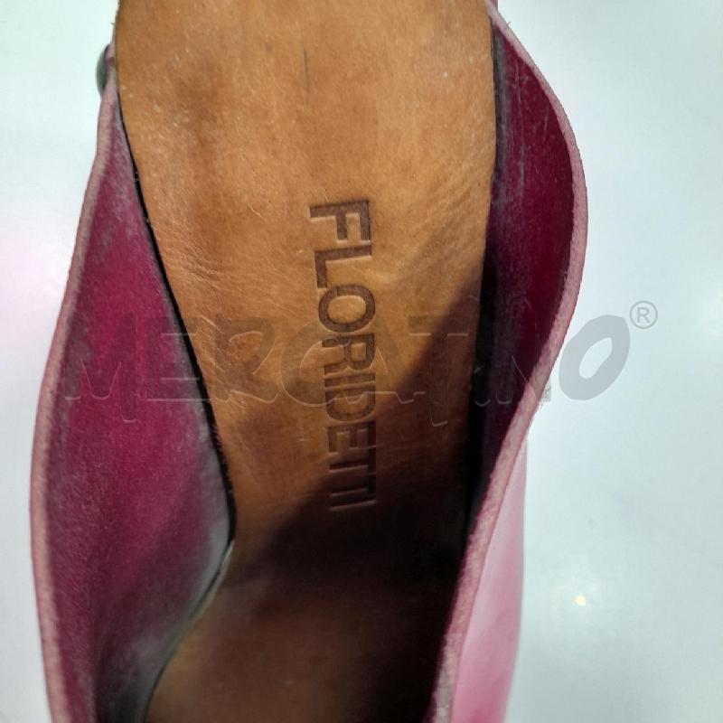 SCARPE D FLORIDETTI SABOT FUCSIA CUOIO LEGNO SCAT  | Mercatino dell'Usato Roma viale tirreno 4