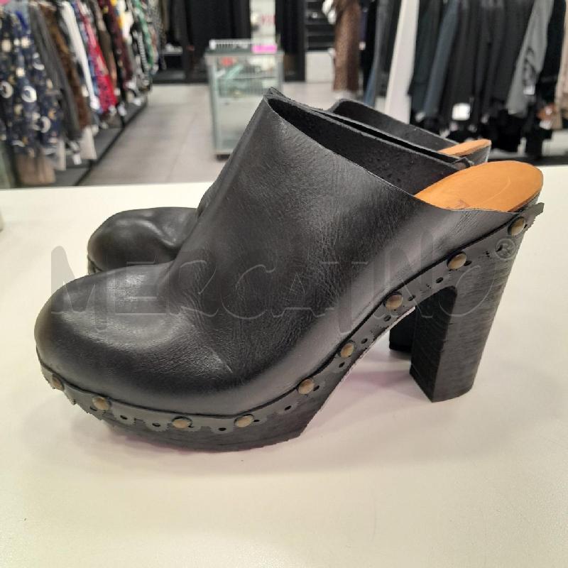 SCARPE D FLORIDETTI SABOT LEGNO CUOIO SCAT | Mercatino dell'Usato Roma viale tirreno 3