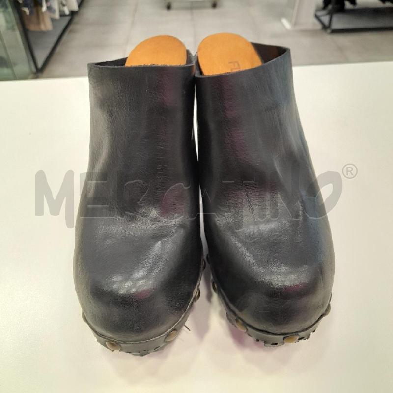 SCARPE D FLORIDETTI SABOT NE CUOIO LEGNO SCAT  | Mercatino dell'Usato Roma viale tirreno 1