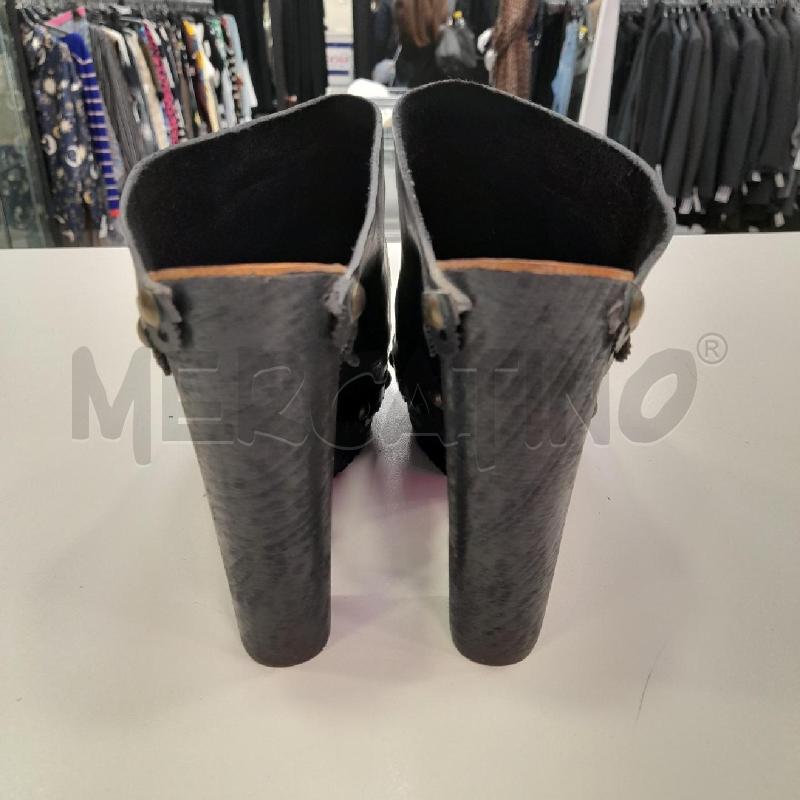 SCARPE D FLORIDETTI SABOT NE CUOIO LEGNO SCAT  | Mercatino dell'Usato Roma viale tirreno 2