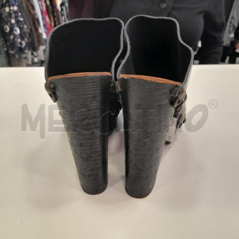 SCARPE D FLORIDETTI SABOT NE CUOIO LEGNO SCAT  | Mercatino dell'Usato Roma viale tirreno 2