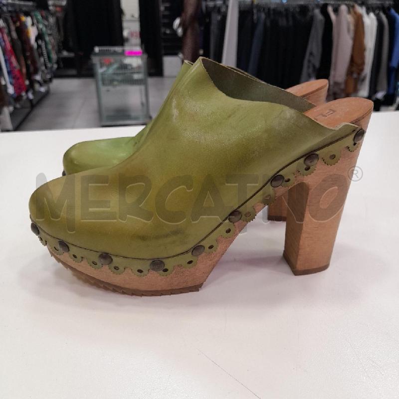 SCARPE D FLORIDETTI VE SABOT CUOIO LEGNO SCAT | Mercatino dell'Usato Roma viale tirreno 3