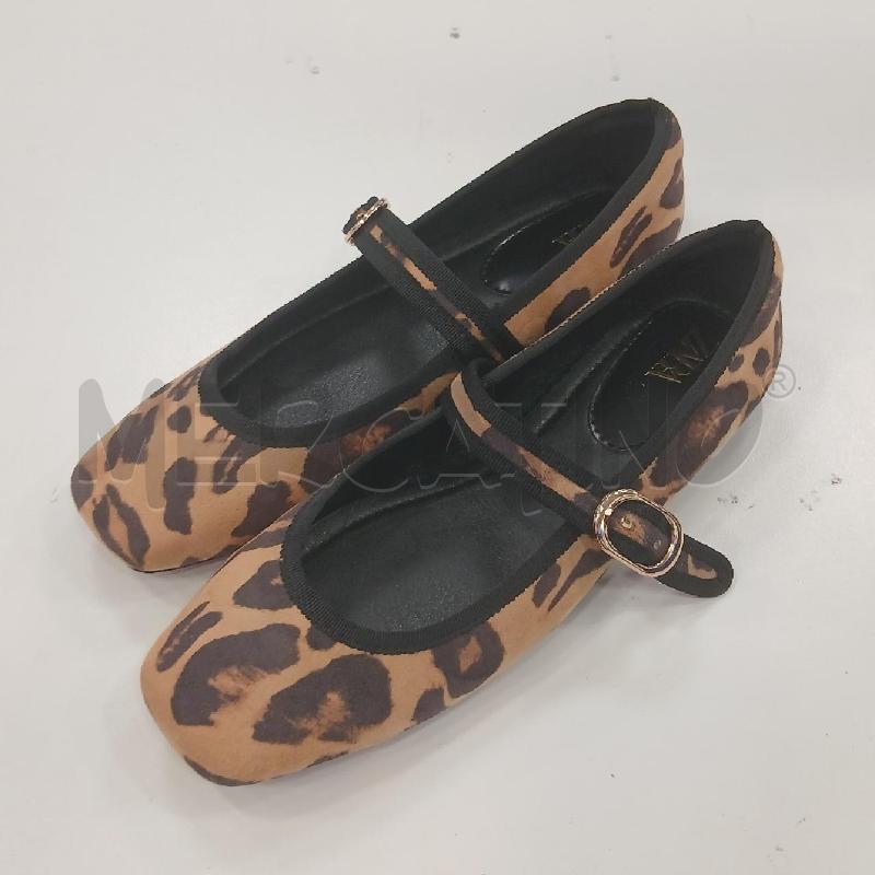 SCARPE D ZARA BALLERINA PUNTA SQUADRATA LEOP  | Mercatino dell'Usato Roma viale tirreno 1