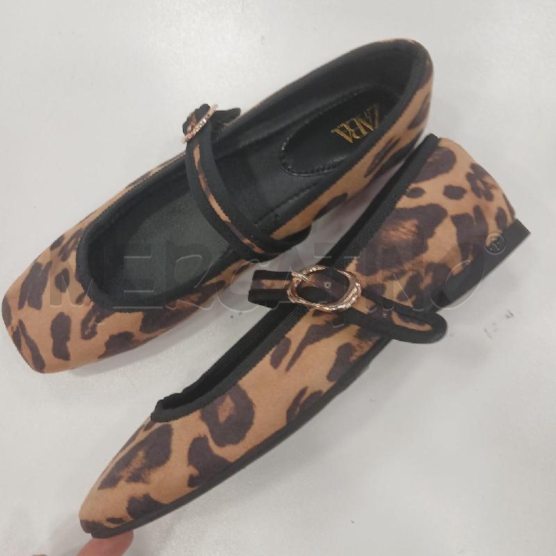 SCARPE D ZARA BALLERINA PUNTA SQUADRATA LEOP  | Mercatino dell'Usato Roma viale tirreno 2