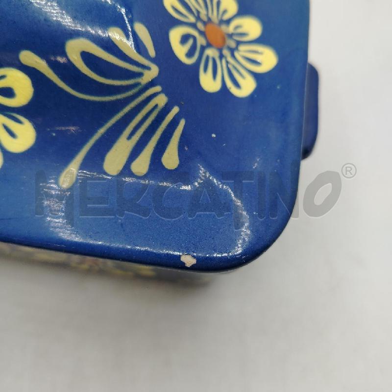SCATOLA CERAMICA CON COPERCHIO BLU FIORI DIP DA RIV | Mercatino dell'Usato Roma viale tirreno 5