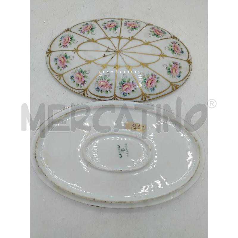 SCATOLA OVALE LIMOGES FIORI ROSA  | Mercatino dell'Usato Roma viale tirreno 3