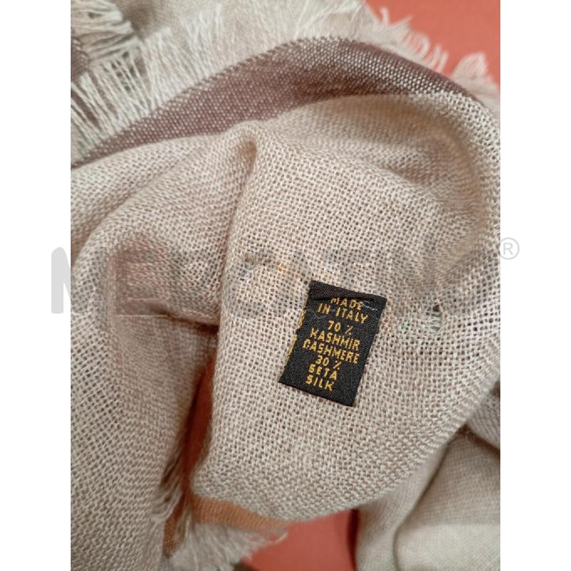 SCIARPA LORO PIANA BEIGE KASHMIR&SETA +SCAT  | Mercatino dell'Usato Roma viale tirreno 4