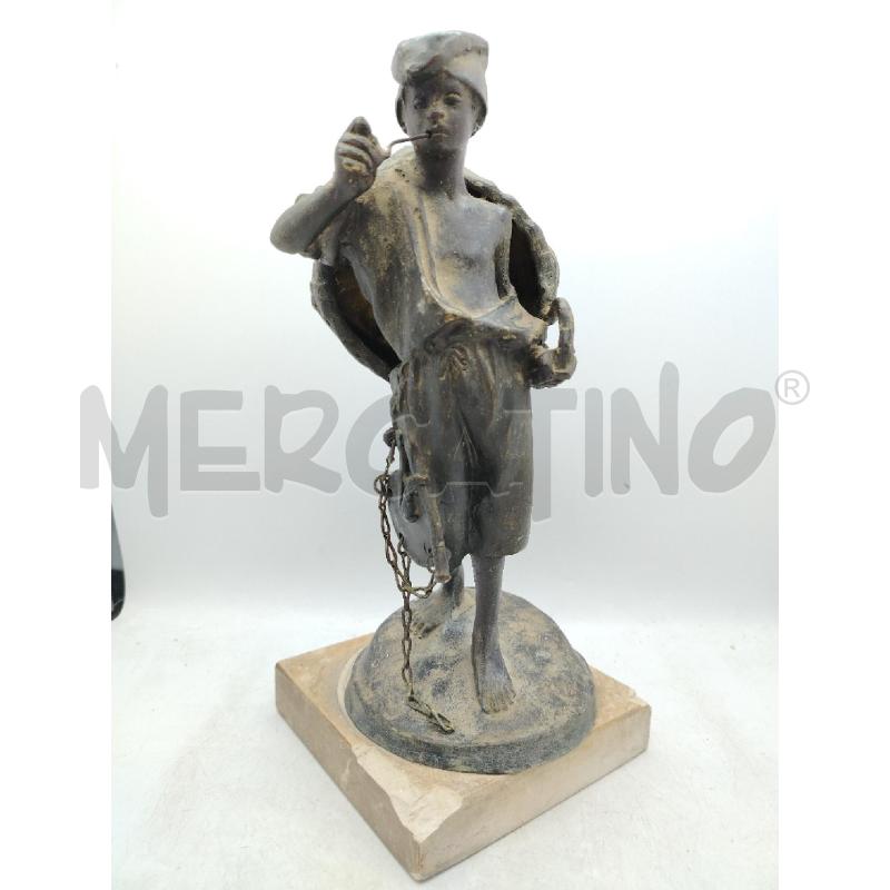 SCULTURA BRONZO ATT ACHILLE D'ORSI PESCATORE CON PIPA | Mercatino dell'Usato Roma viale tirreno 1