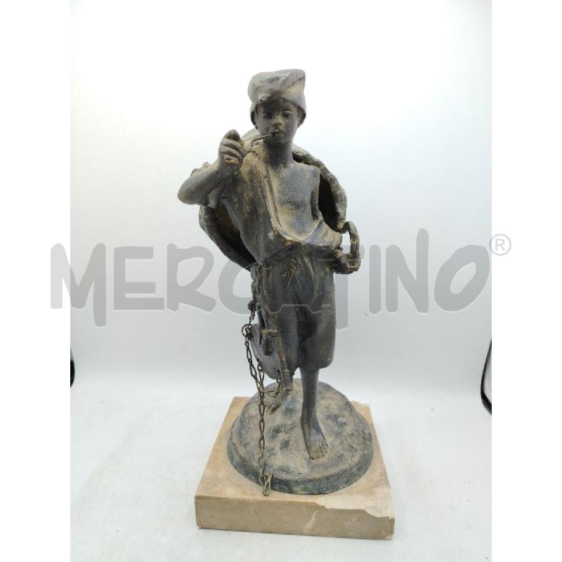 SCULTURA BRONZO ATT ACHILLE D'ORSI PESCATORE CON PIPA | Mercatino dell'Usato Roma viale tirreno 2