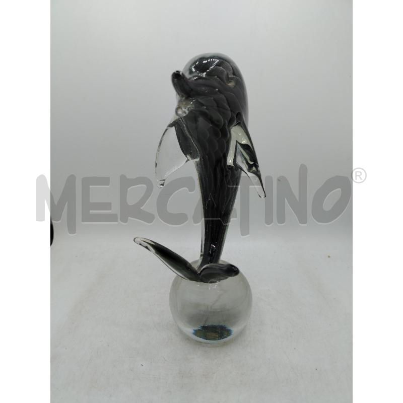 SCULTURA DELFINO SU SFERA VETRO SF GRIGIO | Mercatino dell'Usato Roma viale tirreno 2