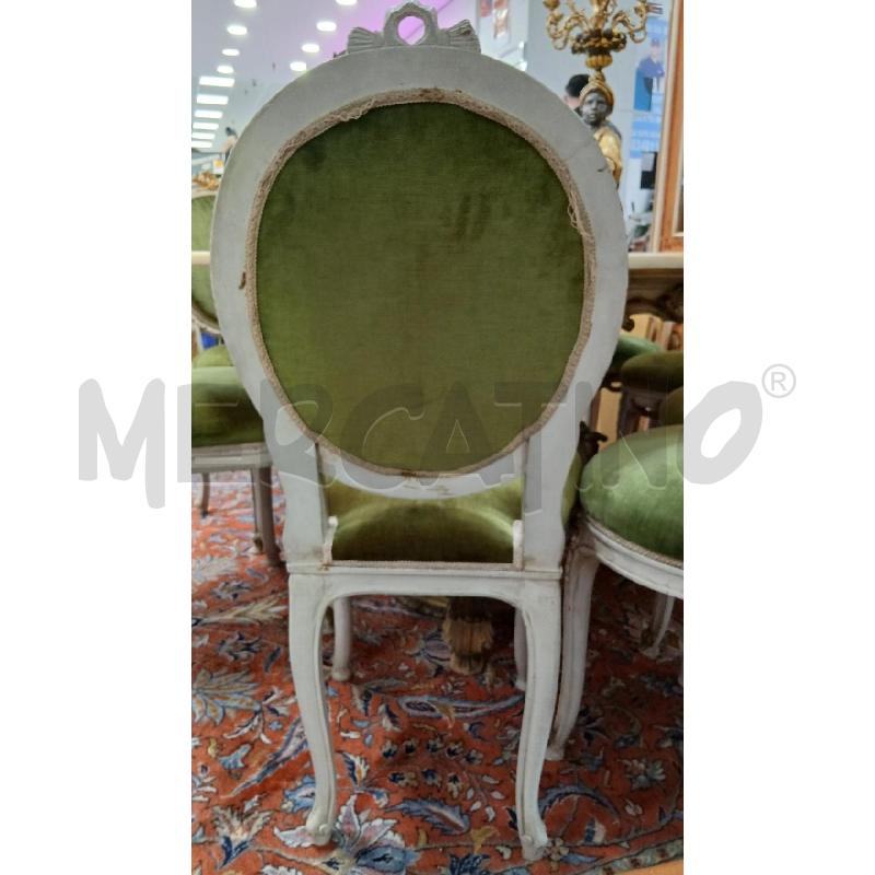 SEDIE PZ. 4 BIANCHE RIFINITURE DORATE | Mercatino dell'Usato Roma viale tirreno 3
