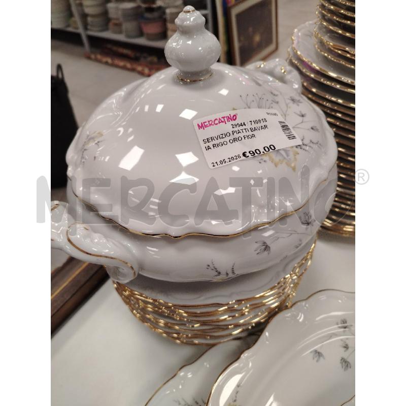 SERVIZIO PIATTI BAVARIA RIGO ORO FIORI GRIGIOINC | Mercatino dell'Usato Roma viale tirreno 3