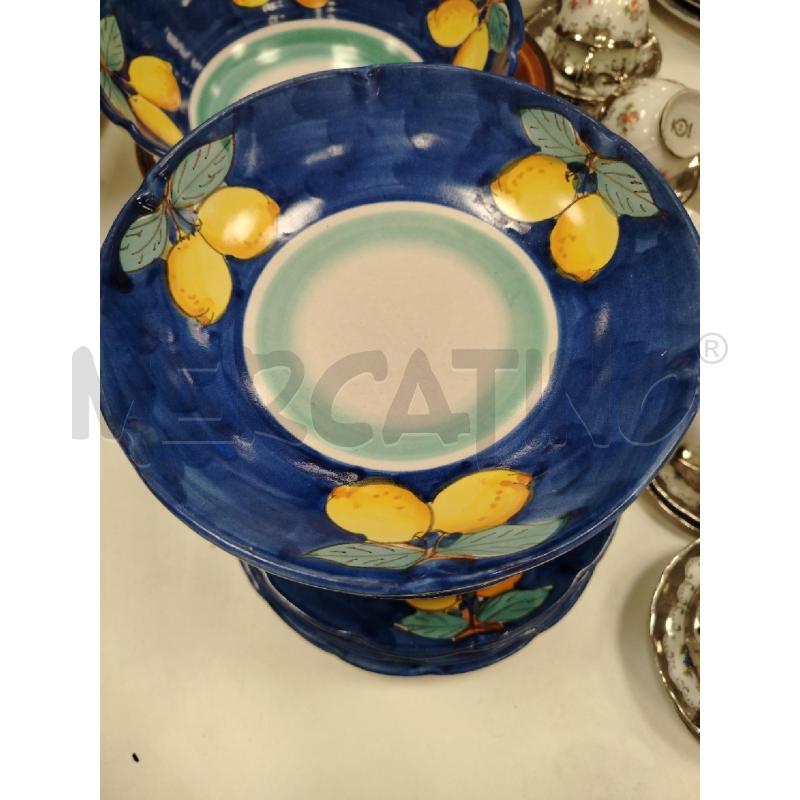 SERVIZIO PIATTI INC VIETRI BLU DEC LIMONI GIALLI | Mercatino dell'Usato Roma viale tirreno 3
