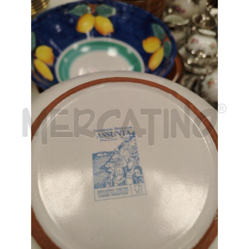 SERVIZIO PIATTI INC VIETRI BLU DEC LIMONI GIALLI | Mercatino dell'Usato Roma viale tirreno 4