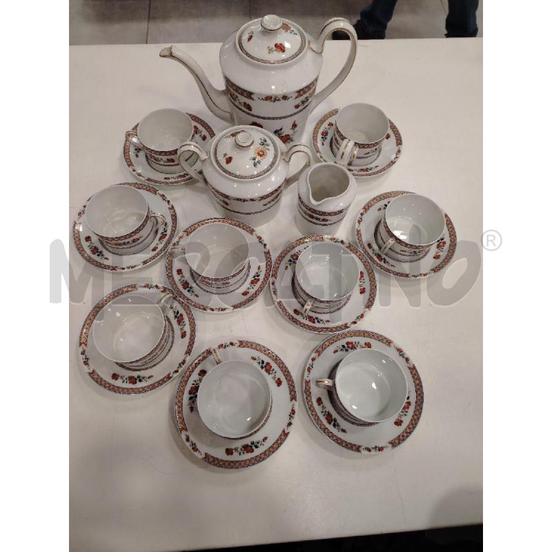 SERVIZIO THÈ LIMOGES 9 PZ FIORI DECORATI | Mercatino dell'Usato Roma viale tirreno 1