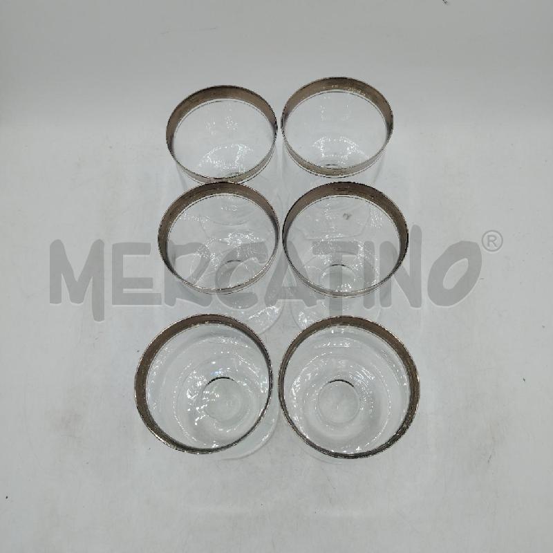 SET 6 BICCHIERI FASCIA ARGENTATA THOMAS | Mercatino dell'Usato Roma viale tirreno 2