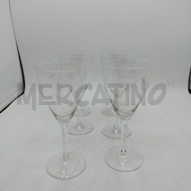 SET 6 CALICI CRISTALLO DECORATI | Mercatino dell'Usato Roma viale tirreno 1
