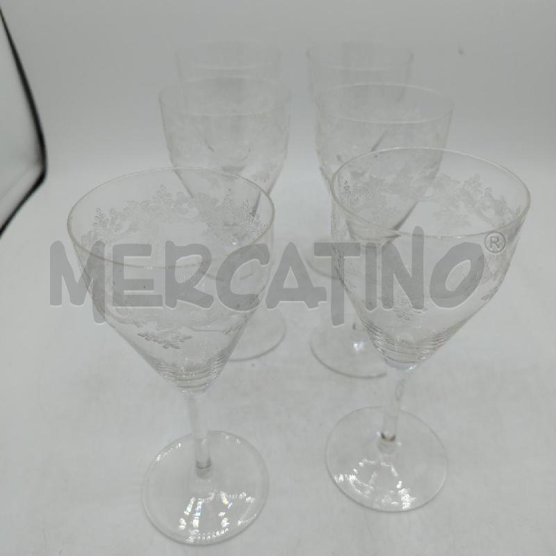SET 6 CALICI CRISTALLO DECORATI | Mercatino dell'Usato Roma viale tirreno 3