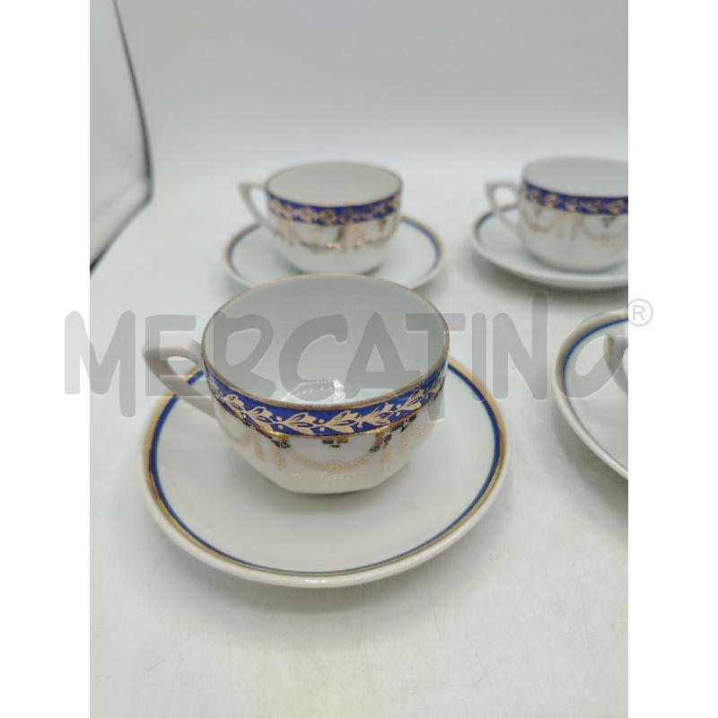 SET 6 TAZZINE+PIATTINI GINORI BLU ORO | Mercatino dell'Usato Roma viale tirreno 2