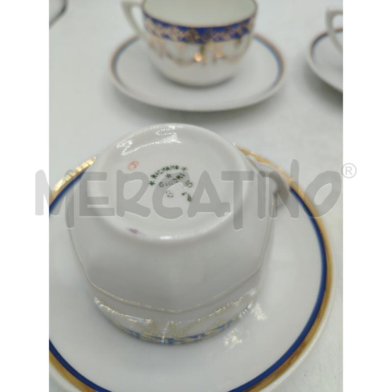 SET 6 TAZZINE+PIATTINI GINORI BLU ORO | Mercatino dell'Usato Roma viale tirreno 3