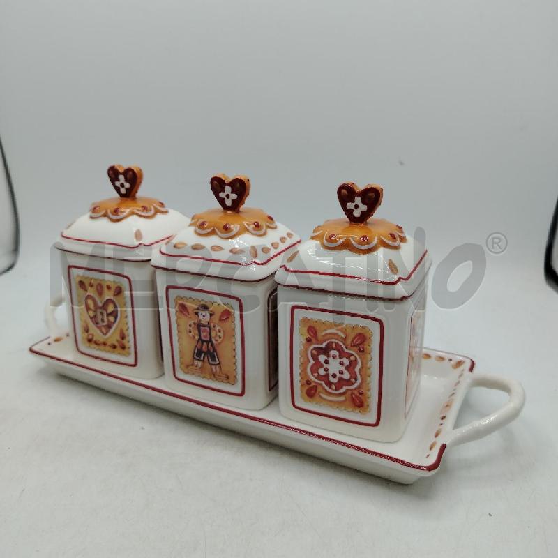 SET BARATTOLI CON VASSOIO VILLEROY GINGER CHARM | Mercatino dell'Usato Roma viale tirreno 3