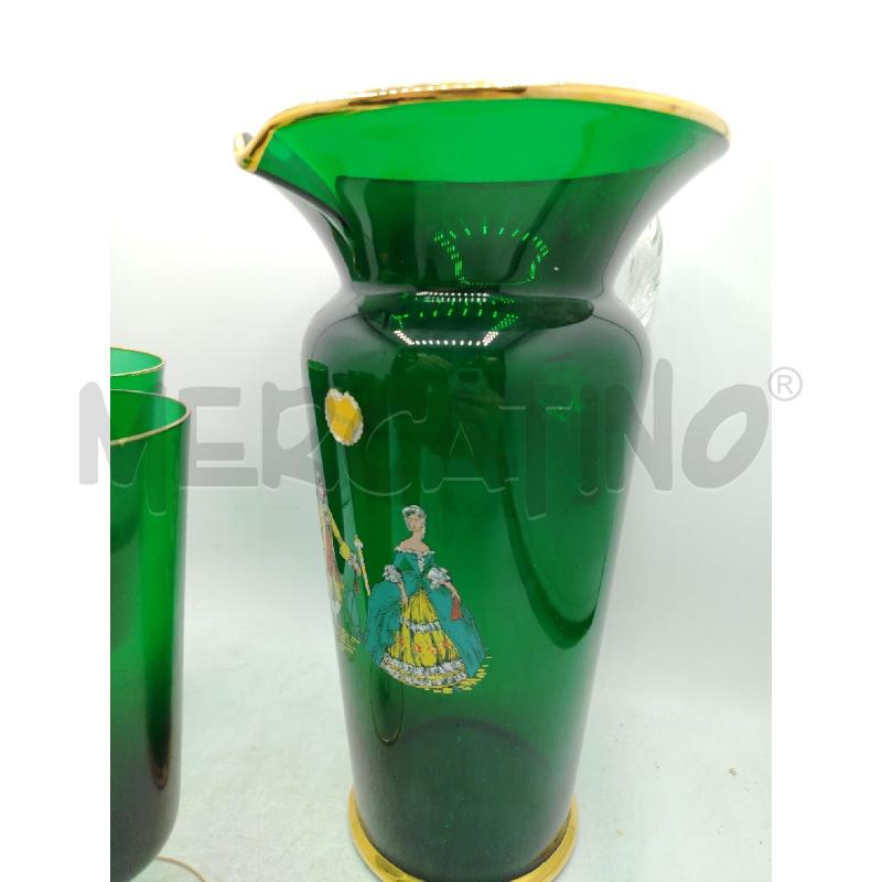 SET BROCCA+BICCHIERI VETRO EMPOLI ANNI 50 DA RIV | Mercatino dell'Usato Roma viale tirreno 2