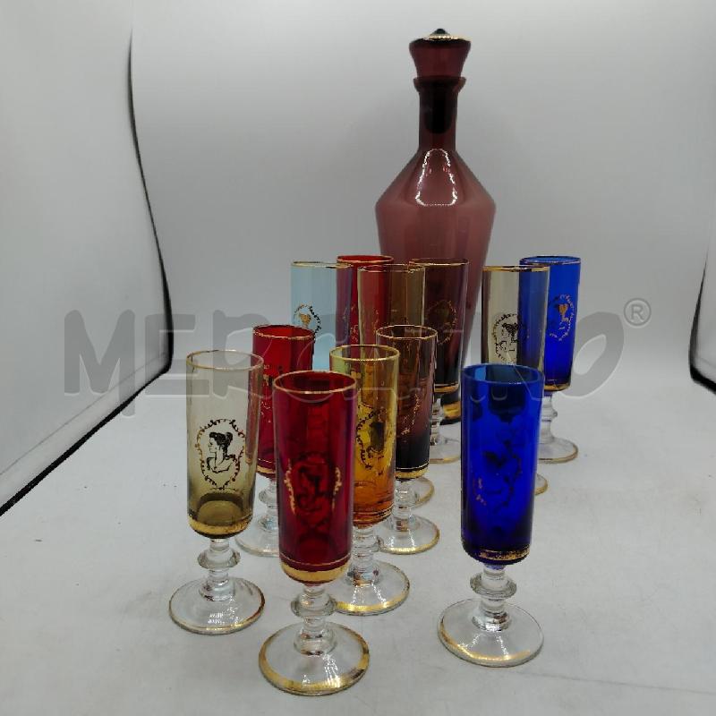 SET LIQUORE VETRO COLORATO | Mercatino dell'Usato Roma viale tirreno 1