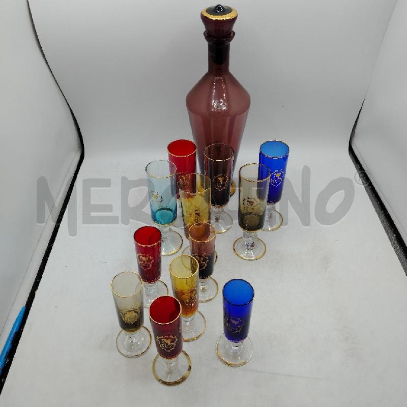 SET LIQUORE VETRO COLORATO | Mercatino dell'Usato Roma viale tirreno 2