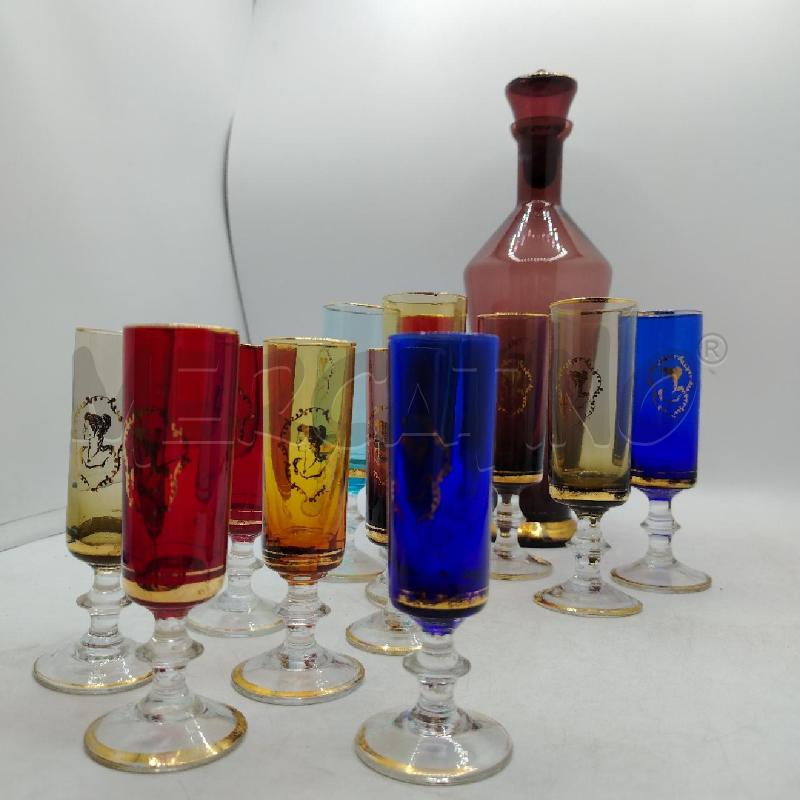 SET LIQUORE VETRO COLORATO | Mercatino dell'Usato Roma viale tirreno 3