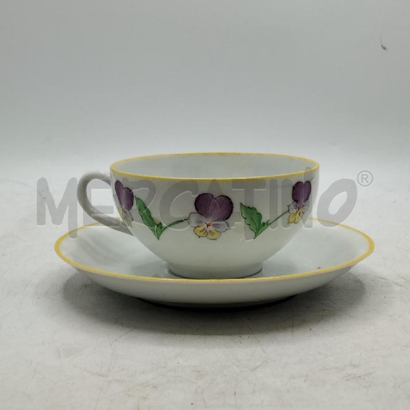 SET TAZZE PORCELLANA CINESE RIGO GIALLO DEC FIORI VIOLA | Mercatino dell'Usato Roma viale tirreno 1