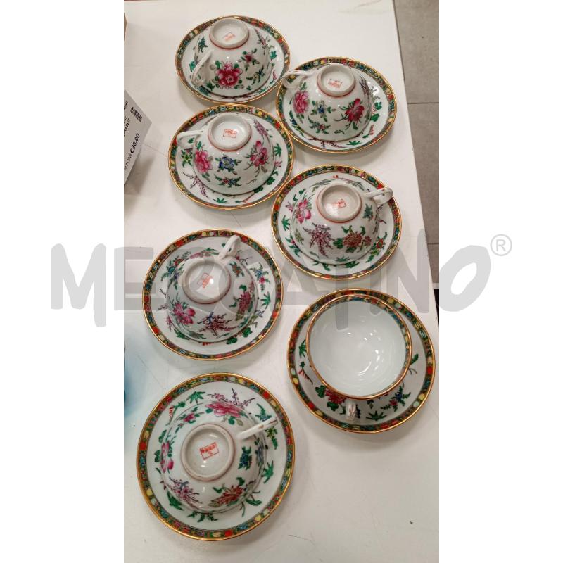 SET TAZZINE ORIENTALI DEC FIORI PZ.7 | Mercatino dell'Usato Roma viale tirreno 3