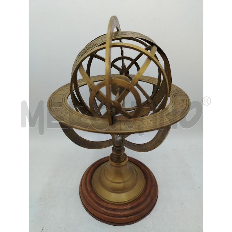 SFERA ARMILLARE BASE LEGNO ZODIACALE | Mercatino dell'Usato Roma viale tirreno 2