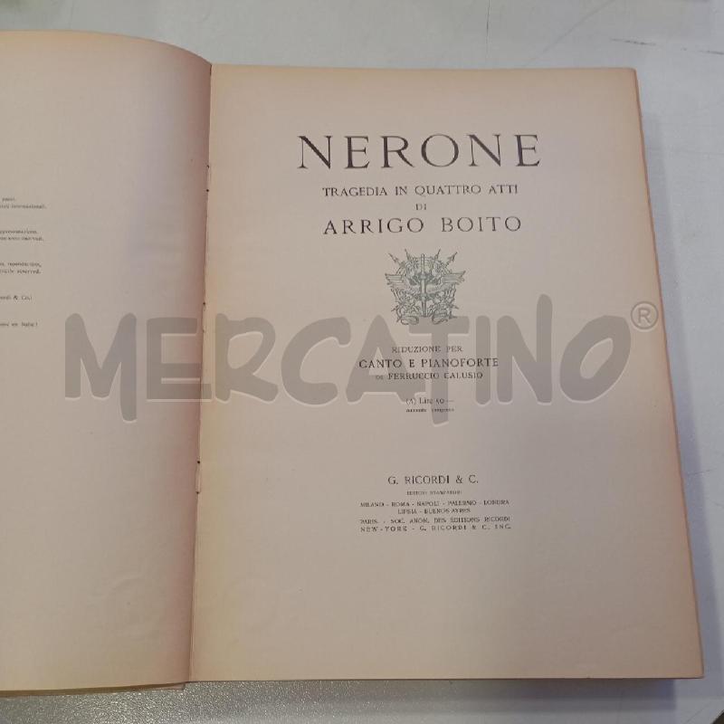 SPARTITO BOITO NERONE RICORDI EDITORI | Mercatino dell'Usato Roma viale tirreno 2