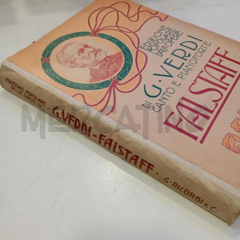SPARTITO VERDI FALSTAFF RICORDI EDITORI | Mercatino dell'Usato Roma viale tirreno 2