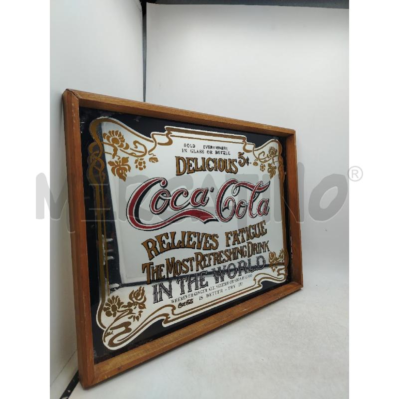 SPECCHIO COCA COLA C/LEGNO | Mercatino dell'Usato Roma viale tirreno 1