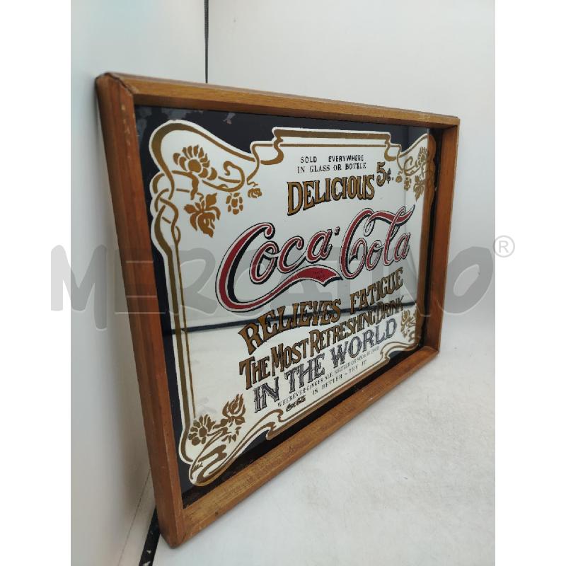 SPECCHIO COCA COLA C/LEGNO | Mercatino dell'Usato Roma viale tirreno 2