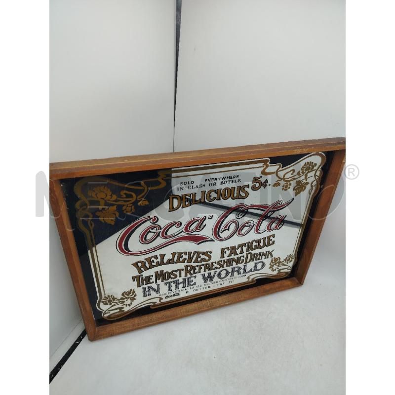 SPECCHIO COCA COLA C/LEGNO | Mercatino dell'Usato Roma viale tirreno 3