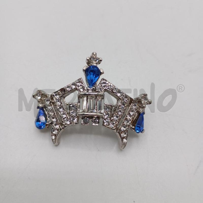SPILLA CORONA PILL STRASS BLU  | Mercatino dell'Usato Roma viale tirreno 1