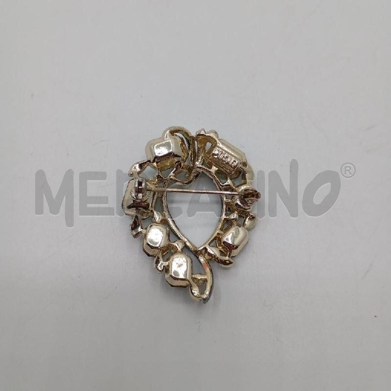 SPILLA VINTAGE LISNER STRASS VERDE  | Mercatino dell'Usato Roma viale tirreno 2