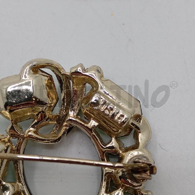 SPILLA VINTAGE LISNER STRASS VERDE  | Mercatino dell'Usato Roma viale tirreno 3