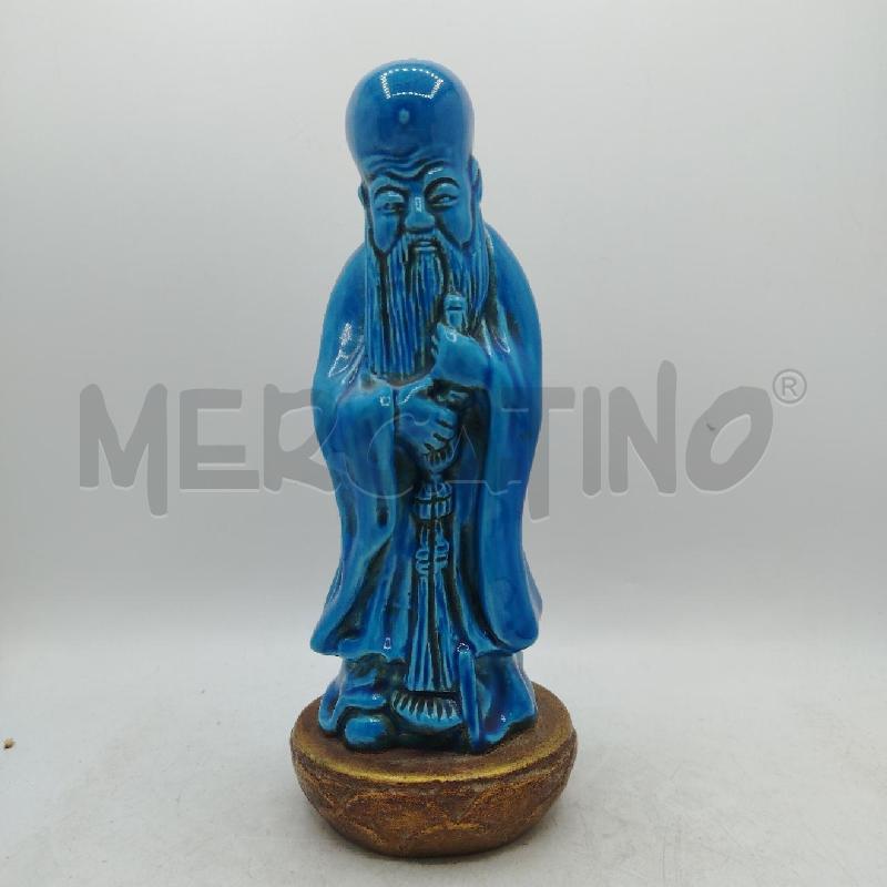 STATUA PORCELLANA ORIENTALE BASE LEGNO | Mercatino dell'Usato Roma viale tirreno 1