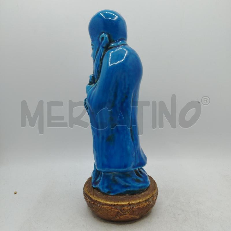 STATUA PORCELLANA ORIENTALE BASE LEGNO | Mercatino dell'Usato Roma viale tirreno 3