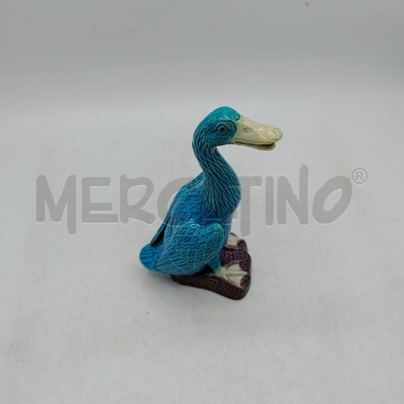 STATUINA ANATRA AZZURRA BASE VIOLA | Mercatino dell'Usato Roma viale tirreno 3