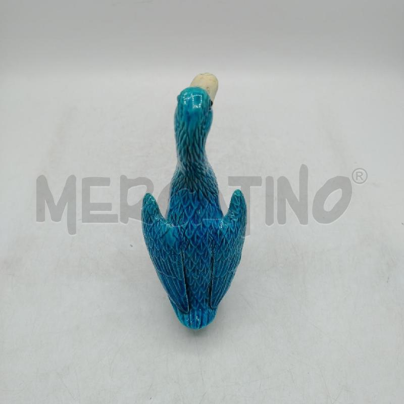 STATUINA ANATRA AZZURRA BASE VIOLA | Mercatino dell'Usato Roma viale tirreno 4