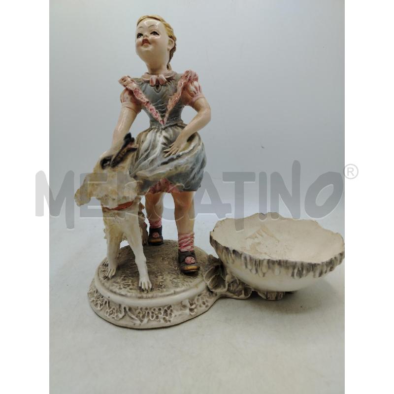 STATUINA FANCIULLA CON CANE | Mercatino dell'Usato Roma viale tirreno 1