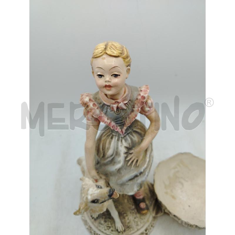 STATUINA FANCIULLA CON CANE | Mercatino dell'Usato Roma viale tirreno 2