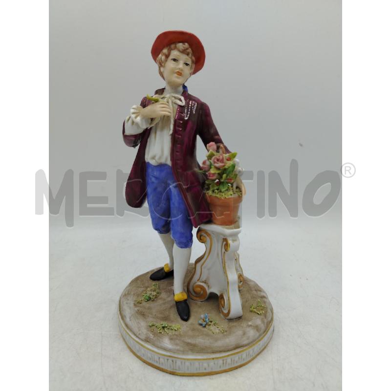 STATUINA GALANTUOMO CAPODIMONTE CON PIANTA FIORI DA RIV | Mercatino dell'Usato Roma viale tirreno 1