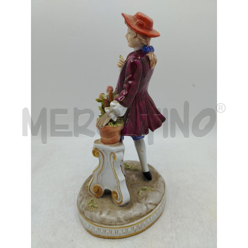 STATUINA GALANTUOMO CAPODIMONTE CON PIANTA FIORI DA RIV | Mercatino dell'Usato Roma viale tirreno 3