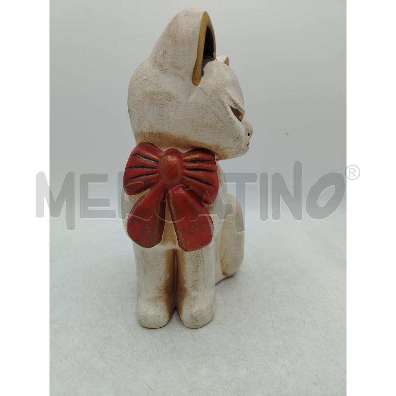 STATUINA GATTO THUN FIOCCO ROSSO | Mercatino dell'Usato Roma viale tirreno 2