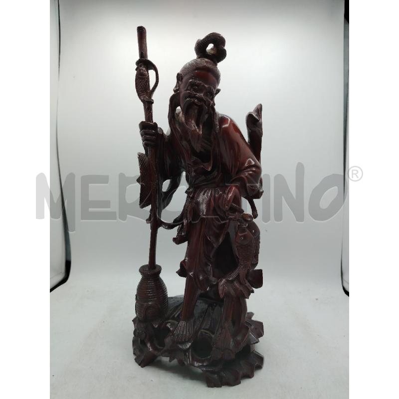 STATUINA LEGNO PESCATORE LEGNO PIC | Mercatino dell'Usato Roma viale tirreno 1